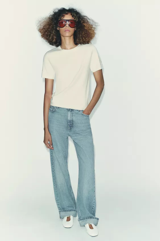 SOFT-TOUCH SHORT SLEEVE KNIT TOP | Zara UK