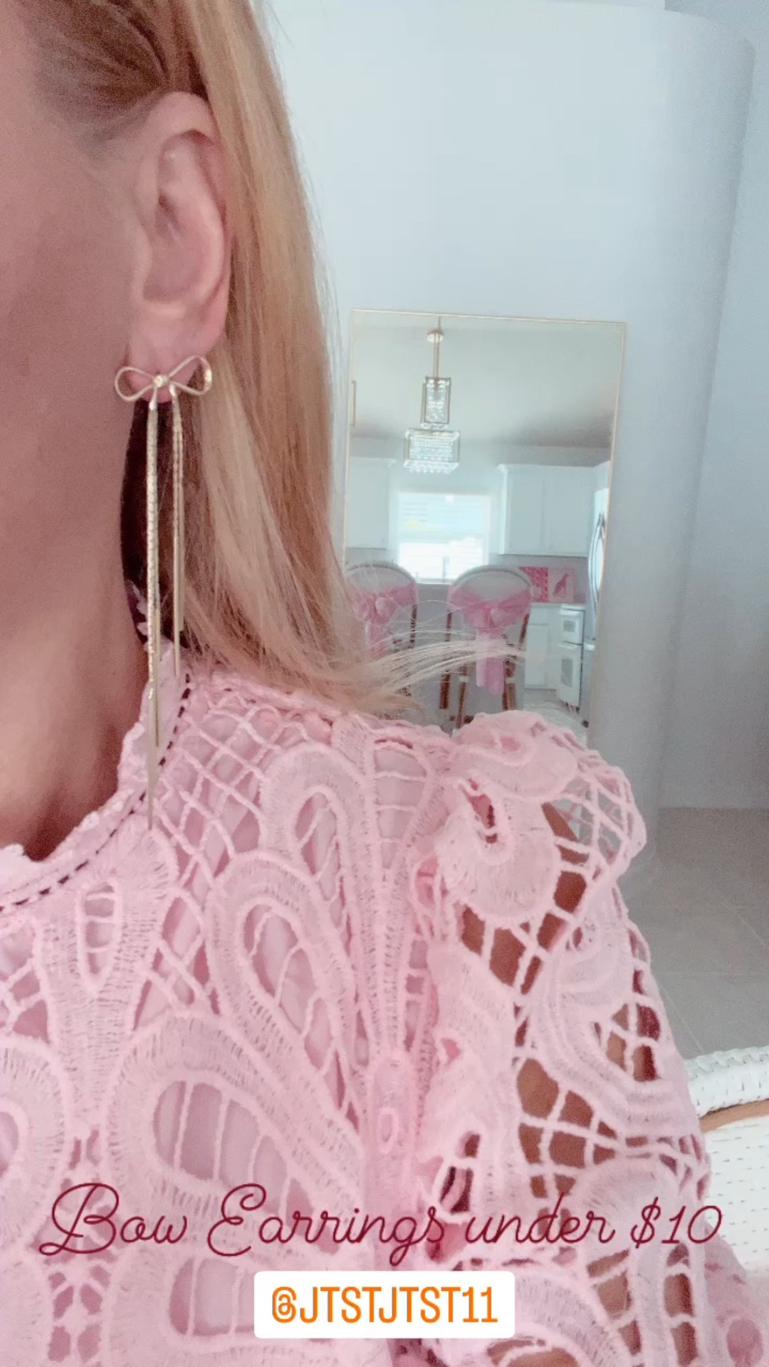 My bow earrings are under $10! They look amazing with this pink lace dress.

This could work for Valentine’s Day or as a wedding guest.


#LTKSeasonal #LTKOver40 #LTKSaleAlert #LTKU #LTKWedding #LTKTravel #LTKgrwm #LTKootd #LTKValentine #LTKWorkwear #LTKvlog