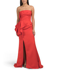 Strapless Cascading Ruffle Gown | Formal Dresses | Marshalls | Marshalls
