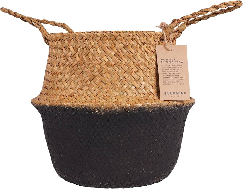 Plant Basket – Small Seagrass Planter Pot for Olive Trees, Woven Planter 8-9 Inch, Wicker Baske... | Amazon (US)