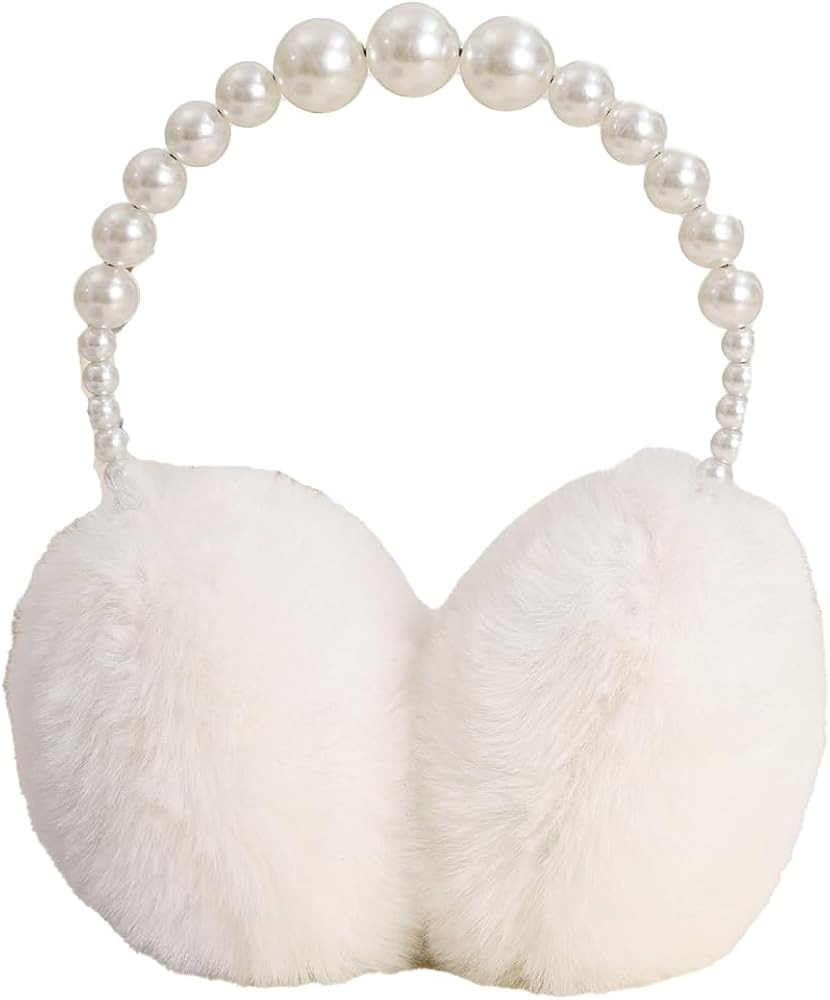 Niction Pearl Earmuffs for Women Winter Earmuffs Warmer Pearl Faux Ear Covers Fuzzy Plush Ears Mu... | Amazon (US)