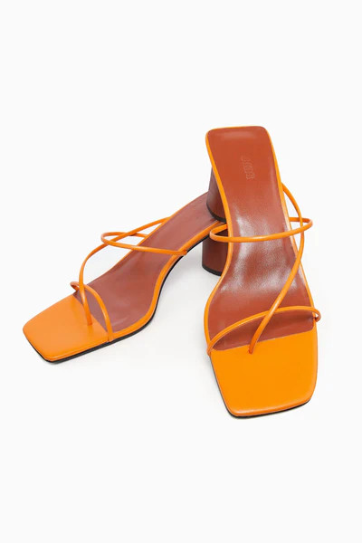 Iviana Orange Square Toe Sandals | J.ING