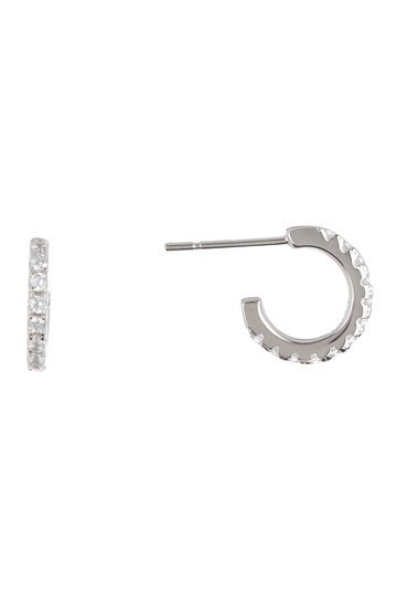 Sterling Silver Swarovski Crystal Mini Huggie 11mm Hoop Earrings | Nordstrom Rack