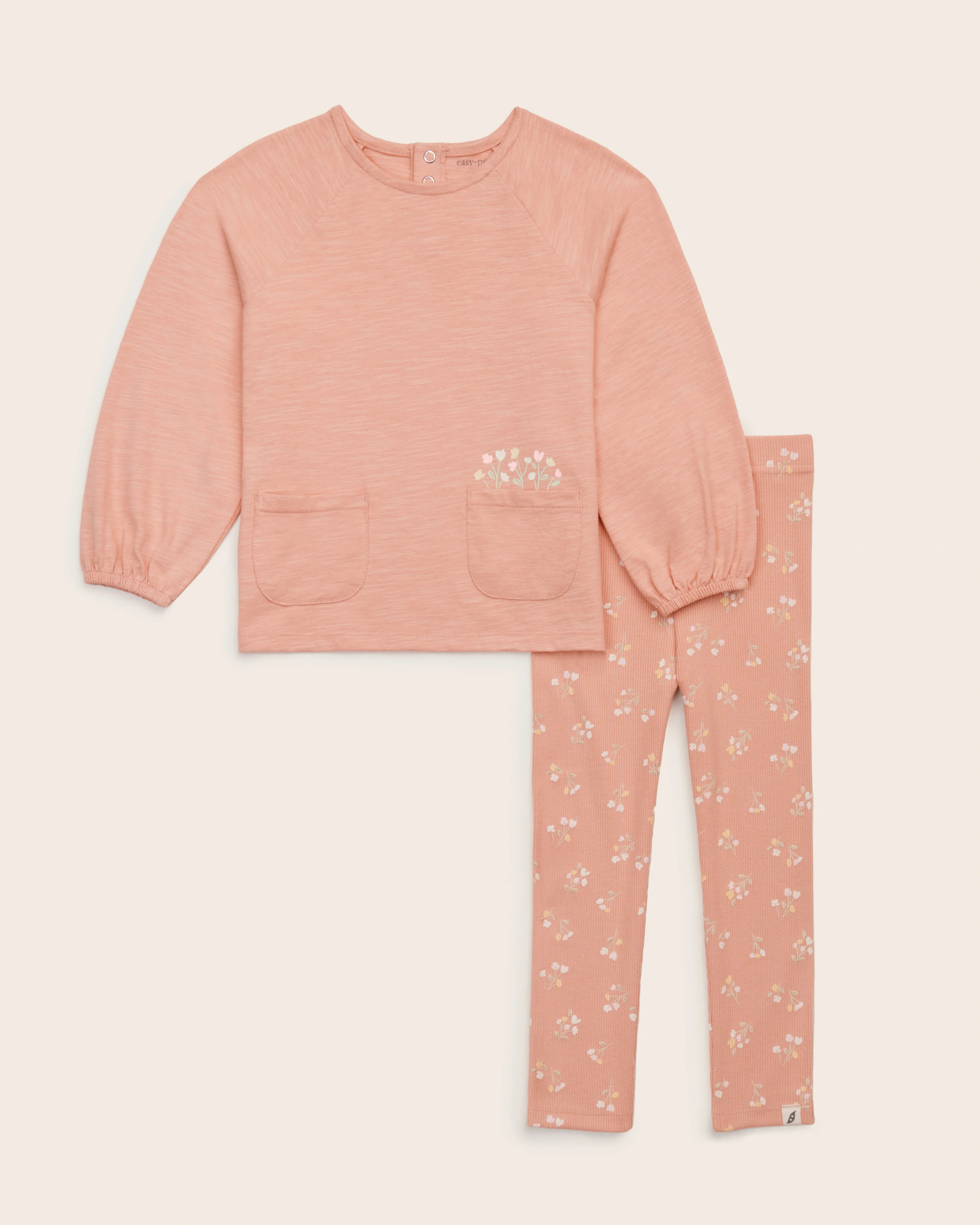 2-Piece Organic Cotton Long Sleeve and Legging Set | easy-peasy