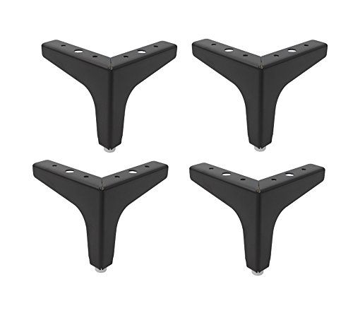 Antrader 4pcs 4-inch Height Modern Furniture Sofa Legs Metal Matte Black Finish Table Cabinet Cupboa | Amazon (US)