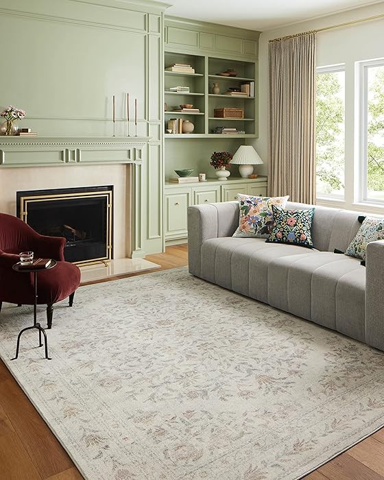 Loloi Rifle Paper Co. Courtyard Collection COU-01 Yellow/Multi 5'-0" x 7'-6" Area Rug feat. Cloud... | Amazon (US)