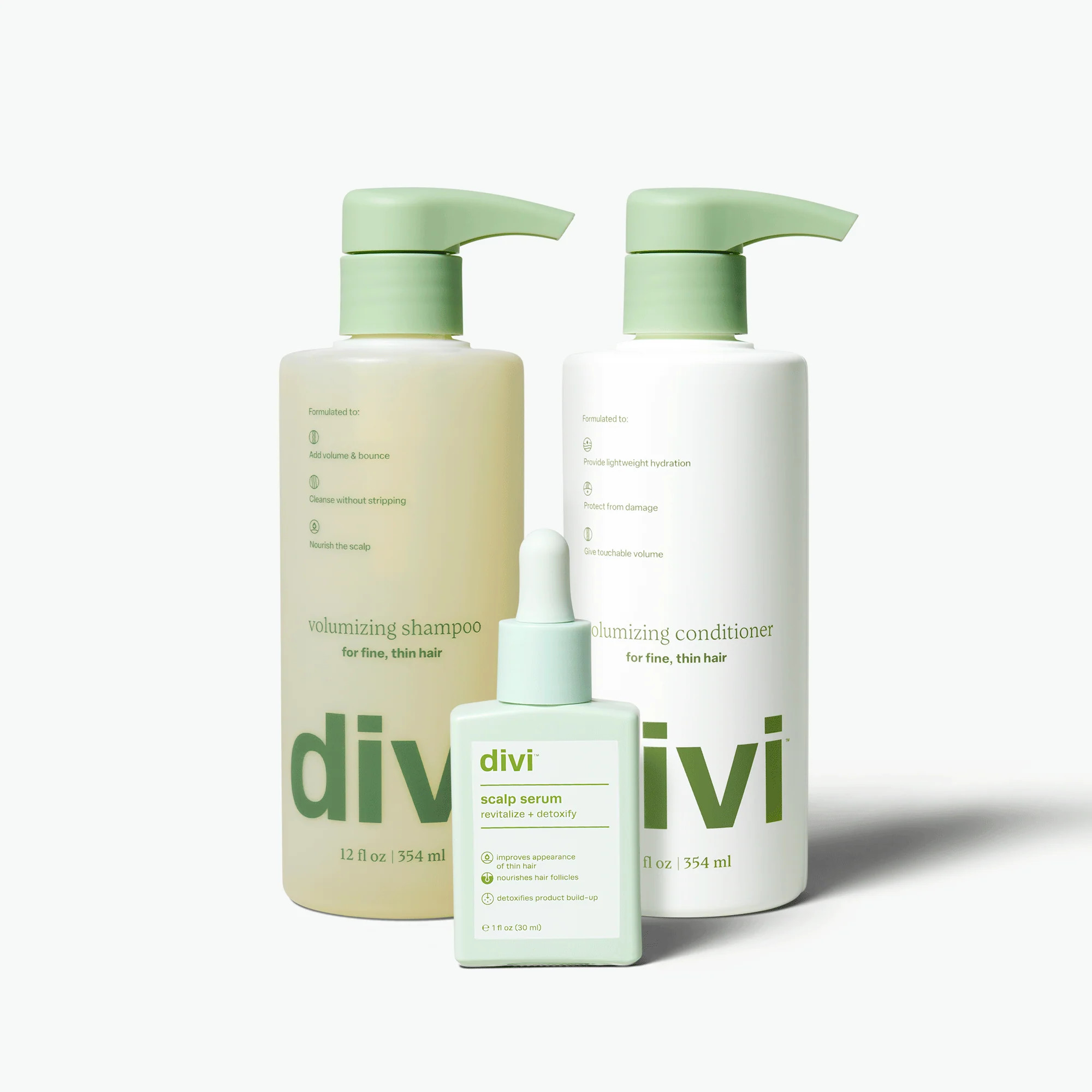 Divi Volumizing Starter Bundle | Volume Shampoo & Conditioner and Scalp Serum | Divi Official LLC