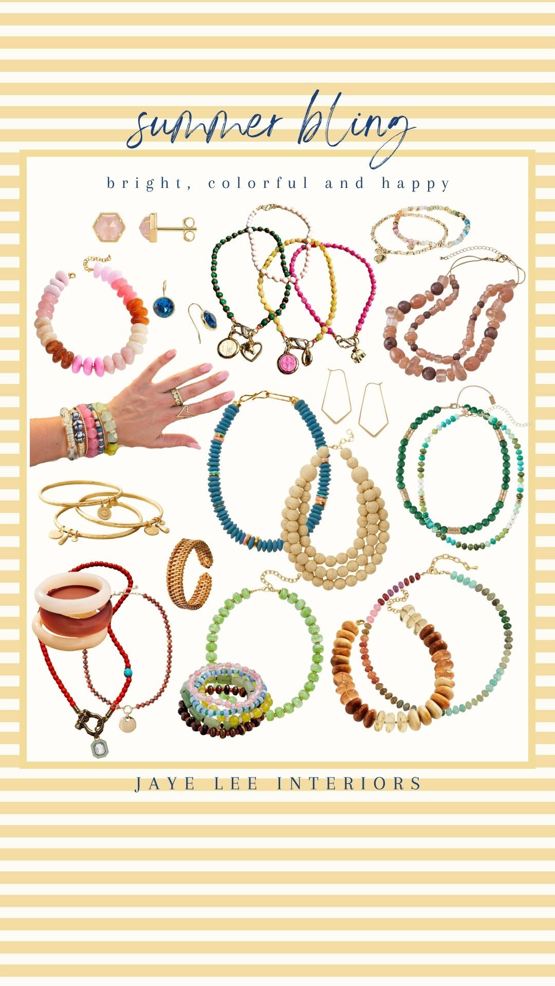Bold, bright, colorful and happy jewelry is on trend this summer! Find links to some of my favorite finds in beaded necklaces, bracelets and earrings...
#summerjewelry #resortwear #summeroutfit vacation outfits beach, spring outfits 2026, easter basket ideas, summer trends, beaded necklaces, vacation wardrobe accessories #jleeinteriors 

 #LTKFestival #LTKgrwm #LTKSeasonal