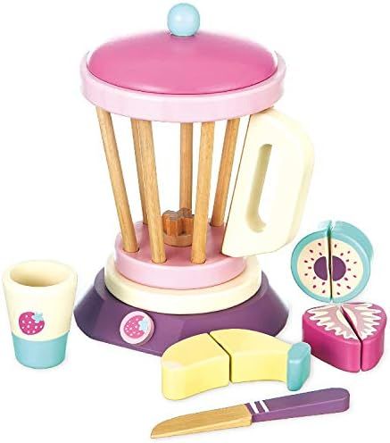 Amazon.com: 8 Pc Wooden Smoothie Maker toy - Includes wood Blender, cup, Fruits and knife. Made w... | Amazon (US)
