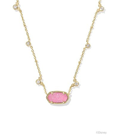 Kendra Scott Disney Kendra Scott Gold Mickey Mouse Elisa Short Pendant Necklace - Hot Pink Drusy | Dillard's