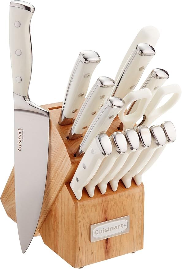 Cuisinart C77WTR-15P Classic Forged Triple Rivet, 15 Piece Set, White | Amazon (US)