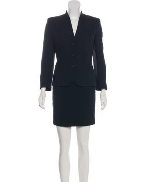 Giorgio Armani Mini Skirt Suit Navy | The RealReal