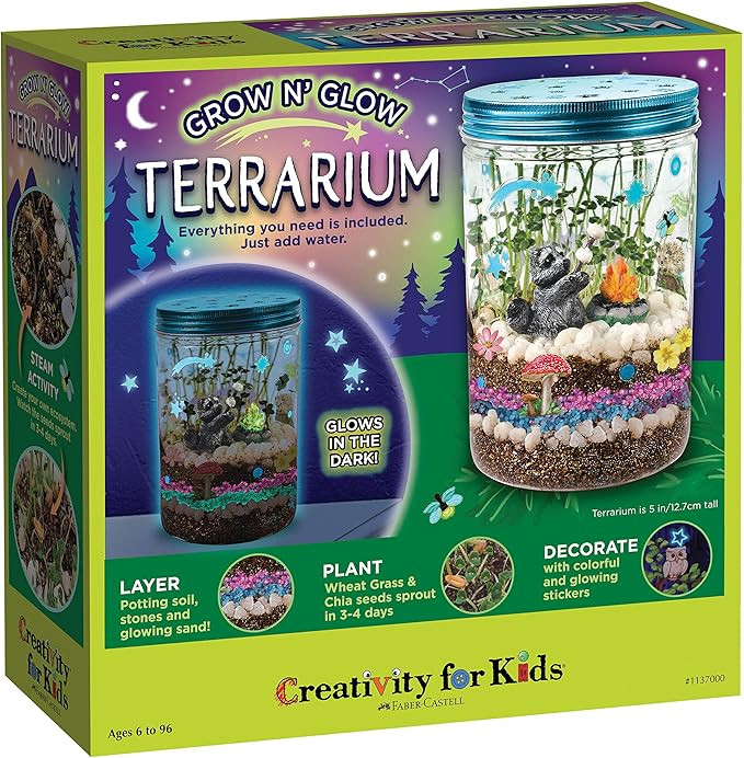 Creativity for Kids Grow 'N Glow Terrarium Kit for Kids - Educational Science Kits Ages 6-8+, Kid... | Amazon (US)