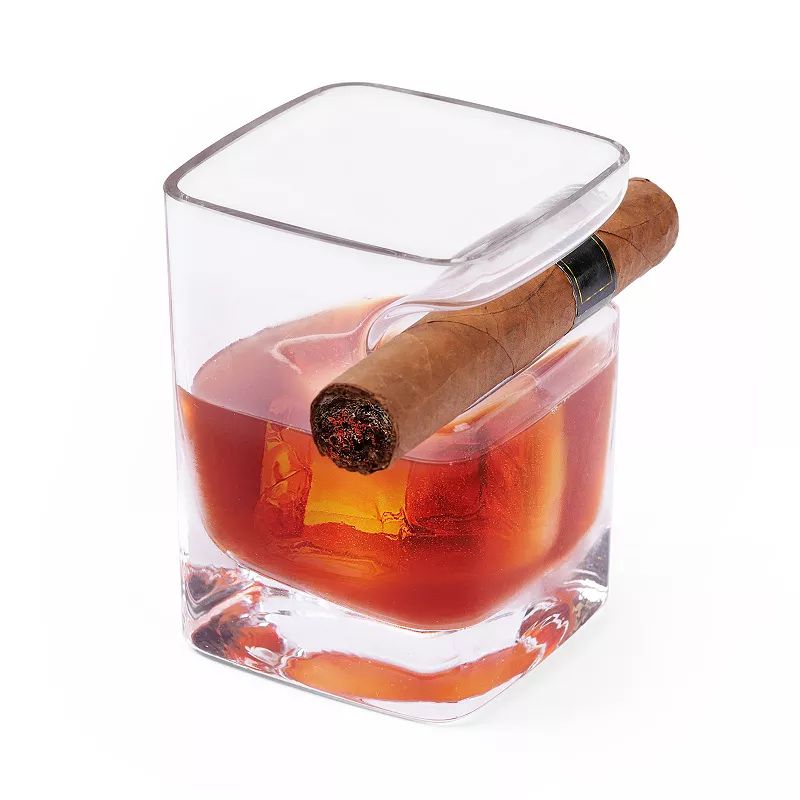 Whiskey Glass with Cigar Holder, Clear | Kohl's