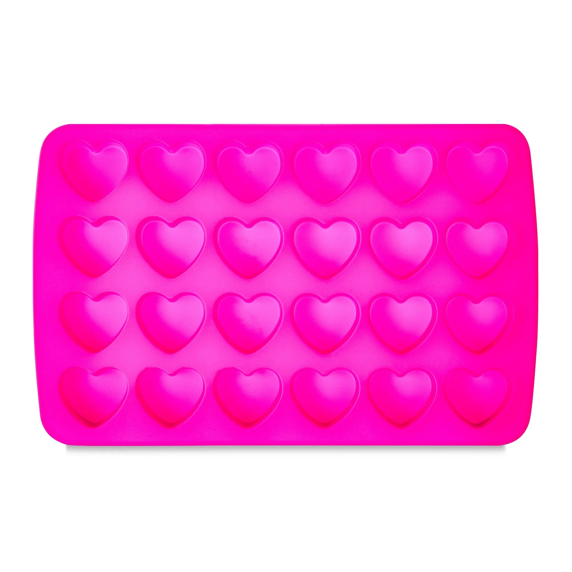 Valentine's Day Hot Pink Heart Silicone Pan Candy Mold, 9.2 x 4.4 inch, Way To Celebrate | Walmart (US)