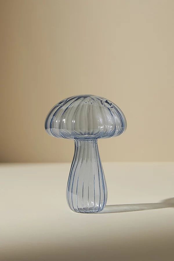 Mushroom Glass Vase By Anthropologie in Blue Size S | Anthropologie (US)