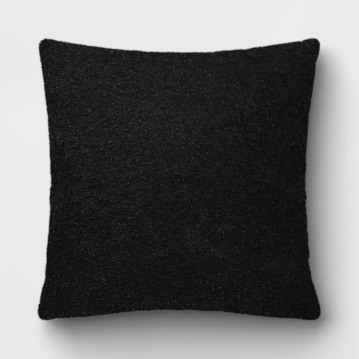 20"x20" Boucle Solid Square Outdoor Throw Pillow Black - Threshold™ | Target