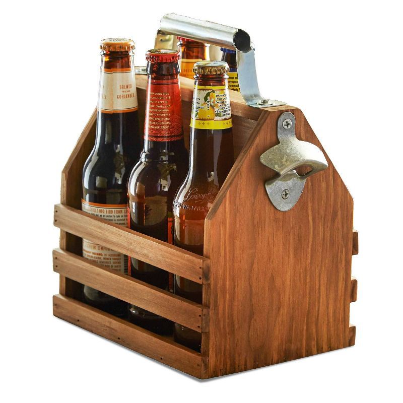 Hammer + Axe Wooden Beer Caddy Brown | Target