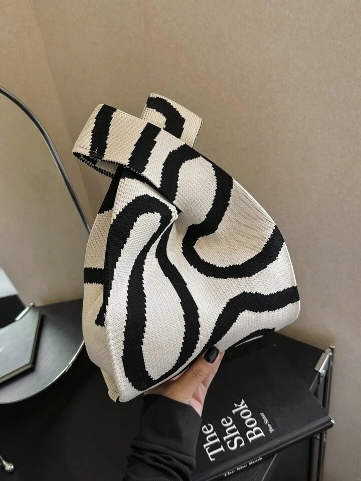 Ladies Geometric Pattern Crochet Bag Suitable For Vacation 1 Piece Mini Crochet Bags Handheld Bag... | SHEIN