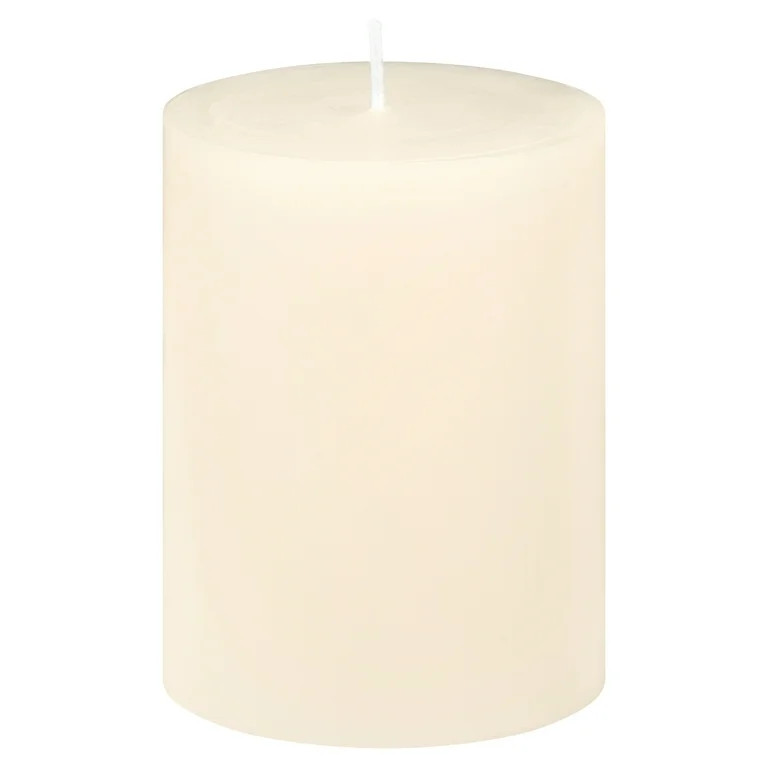 Mainstays Unscented Pillar Candles, 3 x 4 inches, Ivory | Walmart (US)
