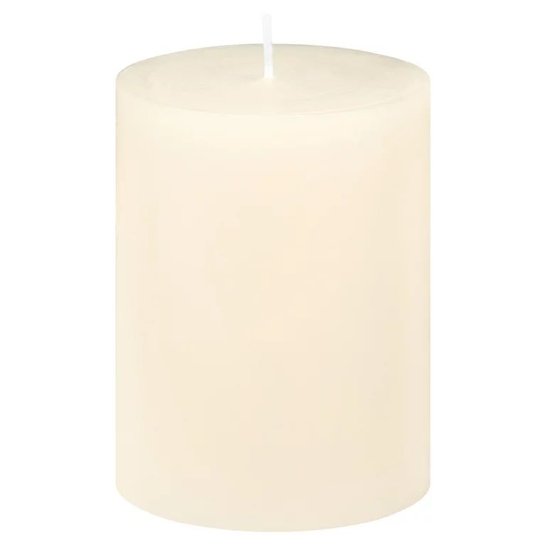 Mainstays Unscented Pillar Candles, 3 x 4 inches, Ivory | Walmart (US)