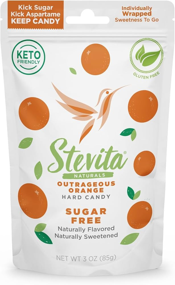 Stevita Hard Candy, Outrageous Orange - 25 Individually Wrapped Pieces - Sugar & Aspartame Free -... | Amazon (US)