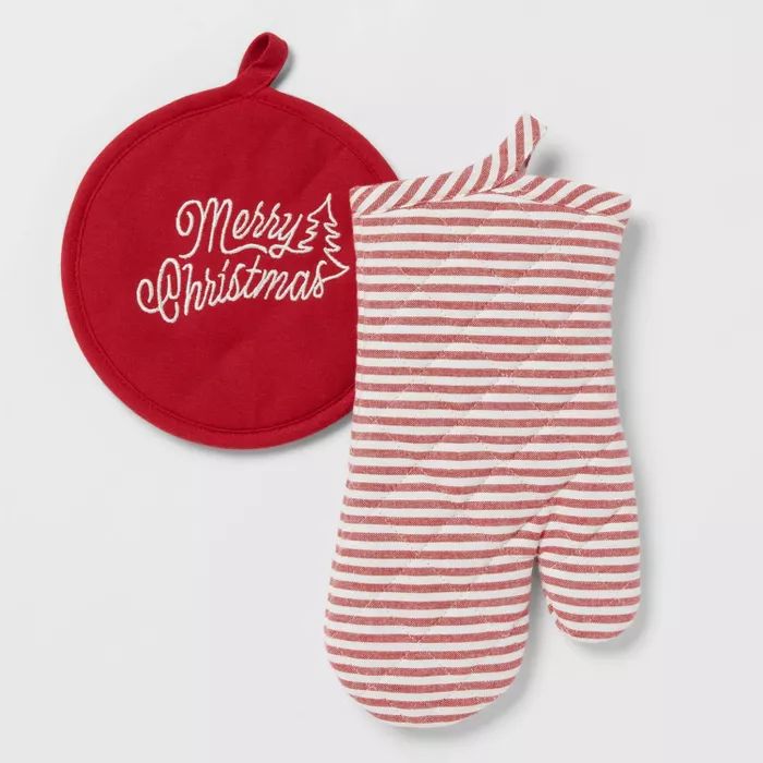 2pc Cotton Oven Mitt and Pot Holder Set - Threshold™ | Target