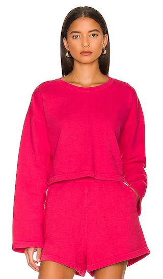 The Cropped Crewneck in Pink | Revolve Clothing (Global)