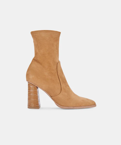 PETYA BOOTIES IN CASHEW STELLA SUEDE | DolceVita.com