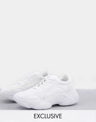Missguided chunky sole mesh panel sneakers in white | ASOS (Global)
