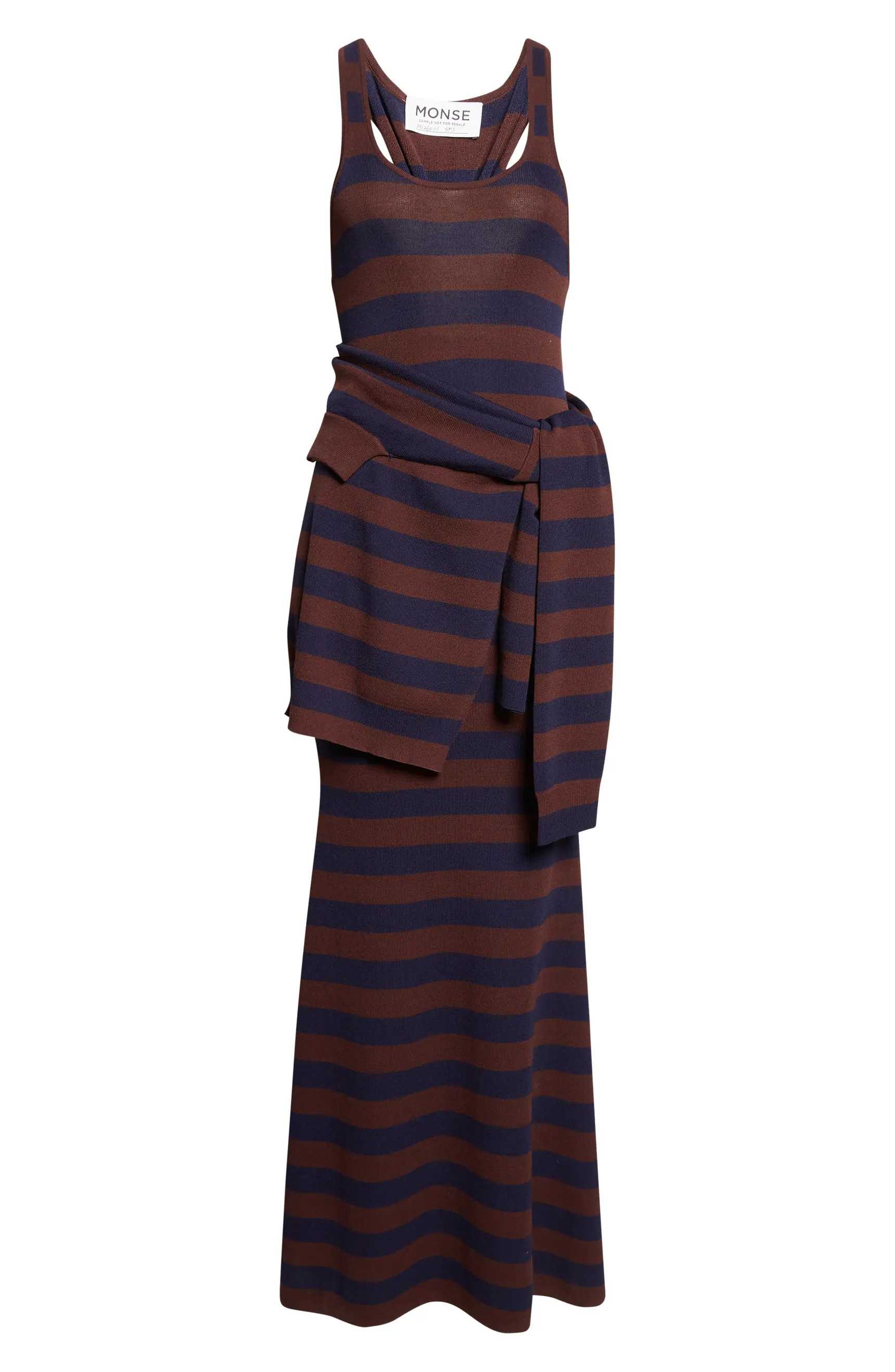 Stripe Back Knot Maxi Sweater Dress | Nordstrom