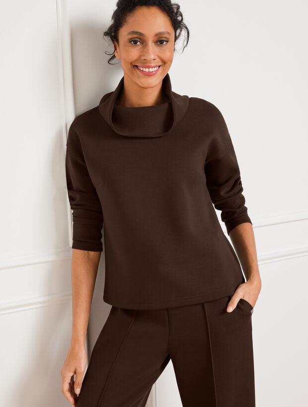 AirKnit Stretch Funnel Neck Pullover | Talbots