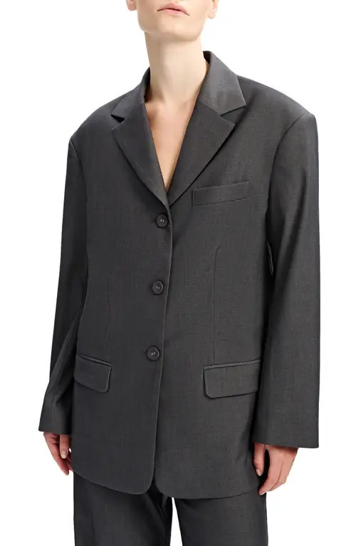 Bardot Akia Oversize Blazer in Dark Charcoal at Nordstrom, Size Large | Nordstrom