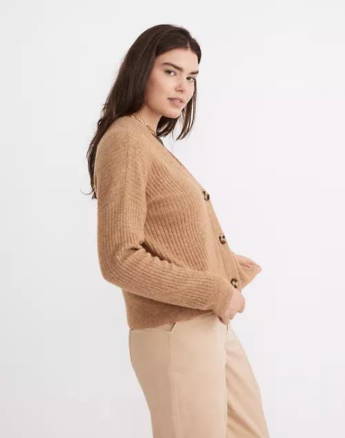 Cameron Ribbed Cardigan Sweater in Coziest Yarn | Madewell