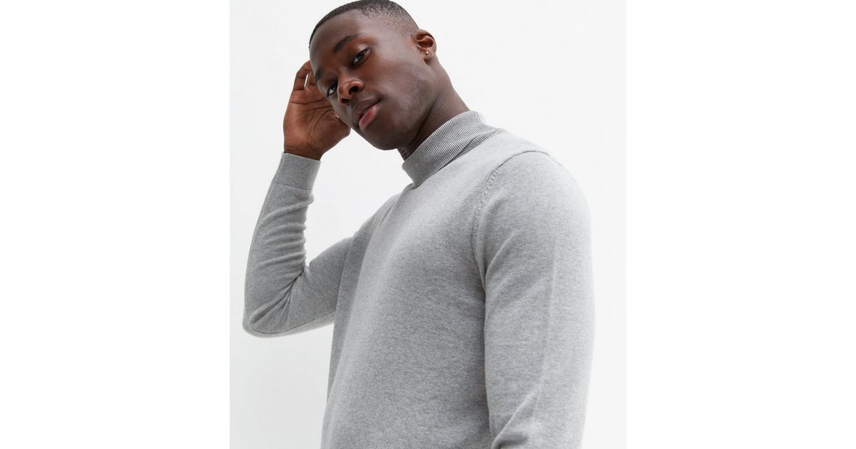 Pale Grey Roll Neck Slim Fit Jumper | New Look | New Look (UK)