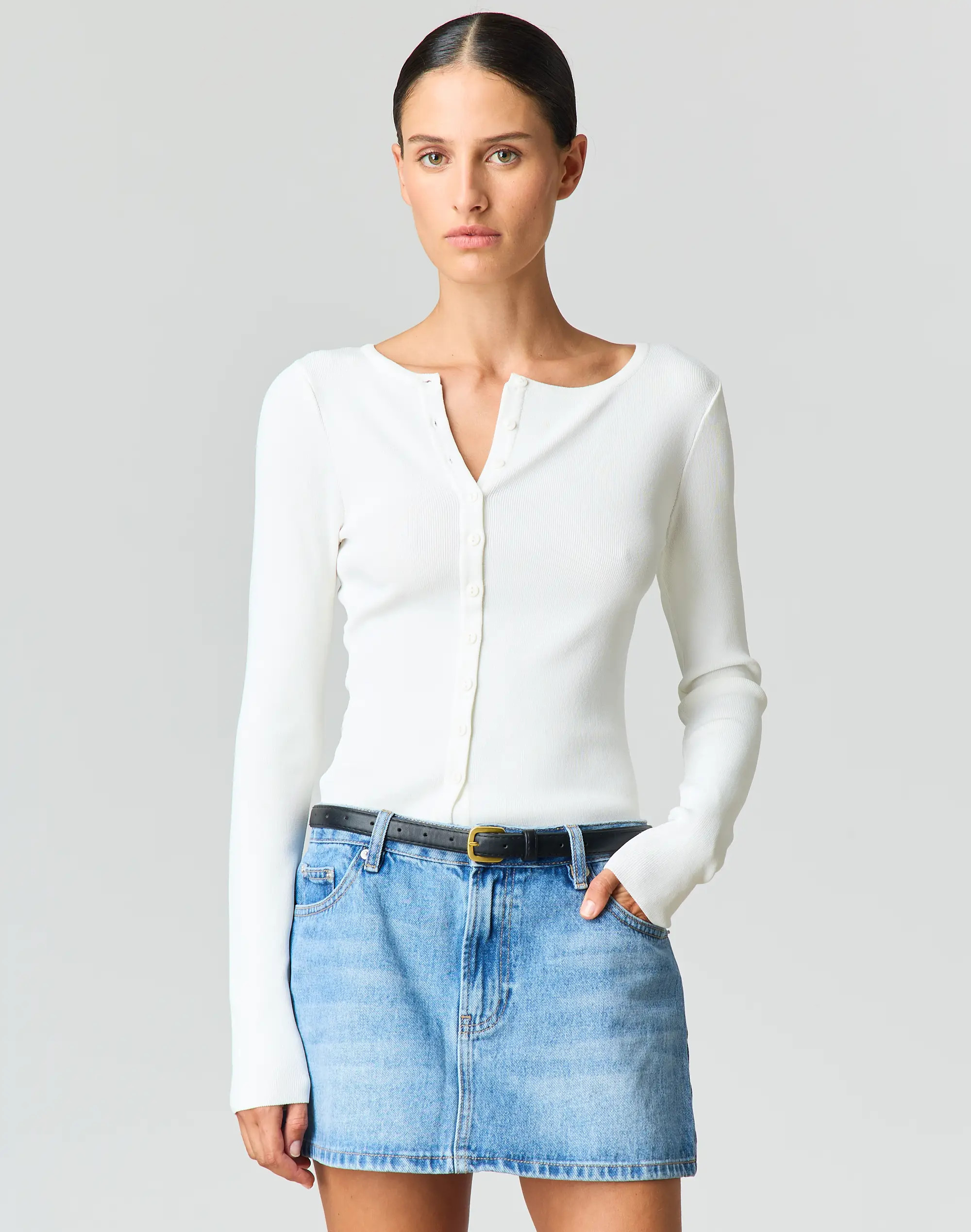 Low Rise Denim Mini Skirt in Jaded Blue | Glassons | Glassons (Australia)