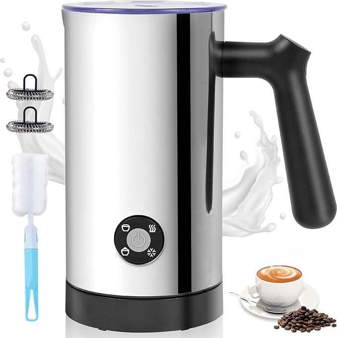 Milk Frother, 4-in-1 Milk Frother and Steamer, 10.6oz Electric Milk Steamer, Automatic Cold and H... | Amazon (US)