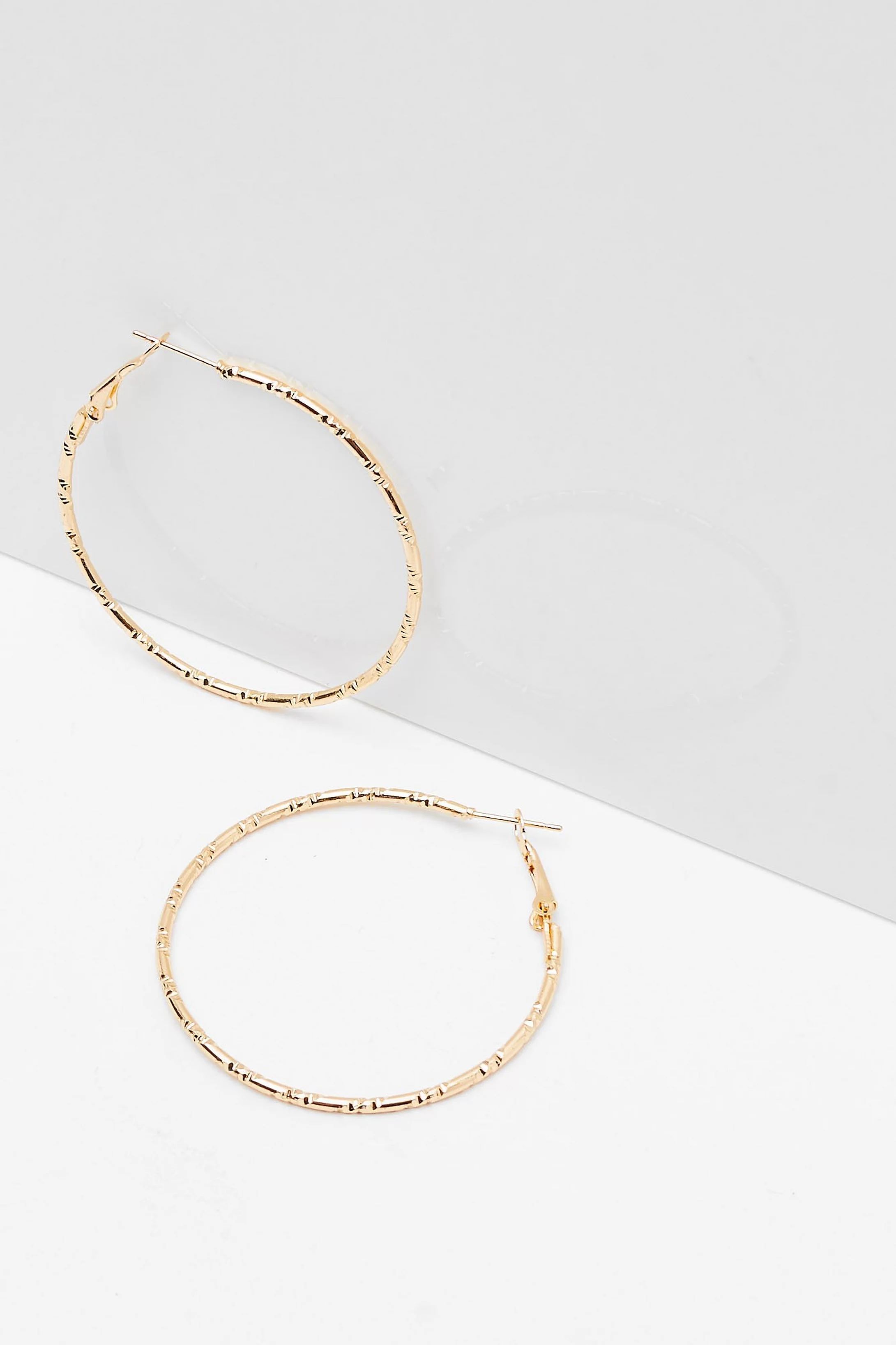 Etched Detail Large Hoop Earrings | NastyGal (UK, IE)