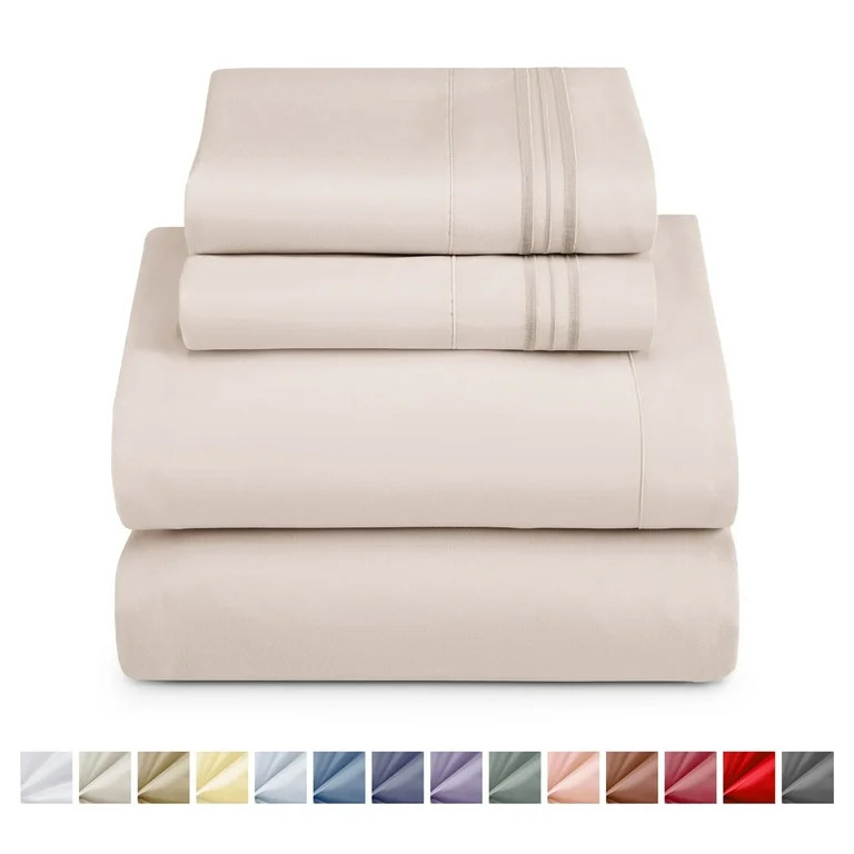 Nestl King Sheet Sets, 1800 Series Deep Pocket 4 Piece, Luxury Soft Microfiber Bed Sheet Sets, Be... | Walmart (US)