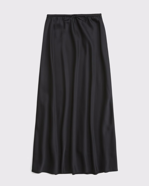 Mid Rise Satin Maxi Skirt | Abercrombie & Fitch (US)