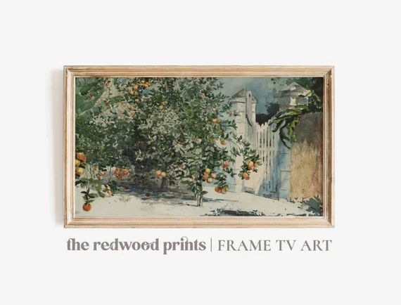 Samsung Frame TV Art Orange Tree Art Antique Painting for - Etsy | Etsy (US)
