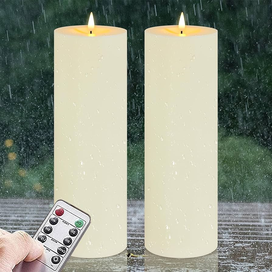 Zevanor 4" x 12" Flameless LED Waterproof Remote Pillar Candles, Timer Battery Operated Flickerin... | Amazon (US)