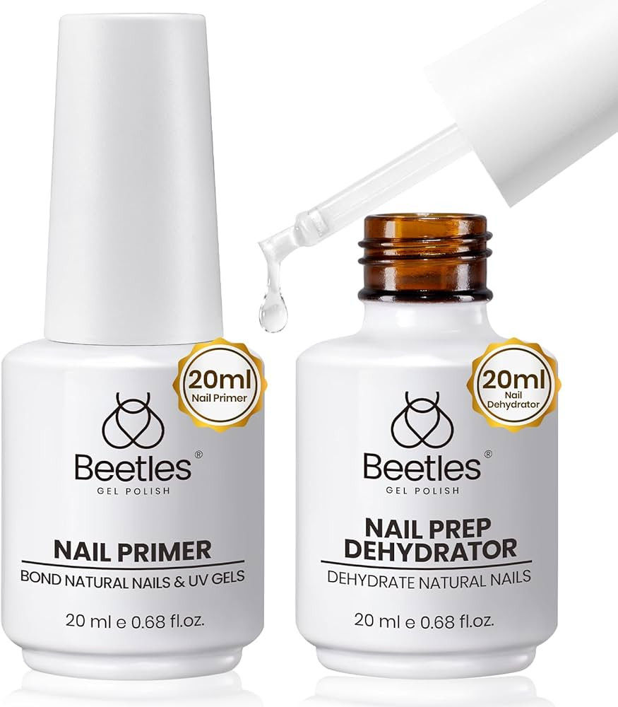 Beetles 20ml 2Pcs Nail Dehydrator and Primer, Large Capacity Acid Free Acrylic Nail Prep Dehydrat... | Amazon (US)