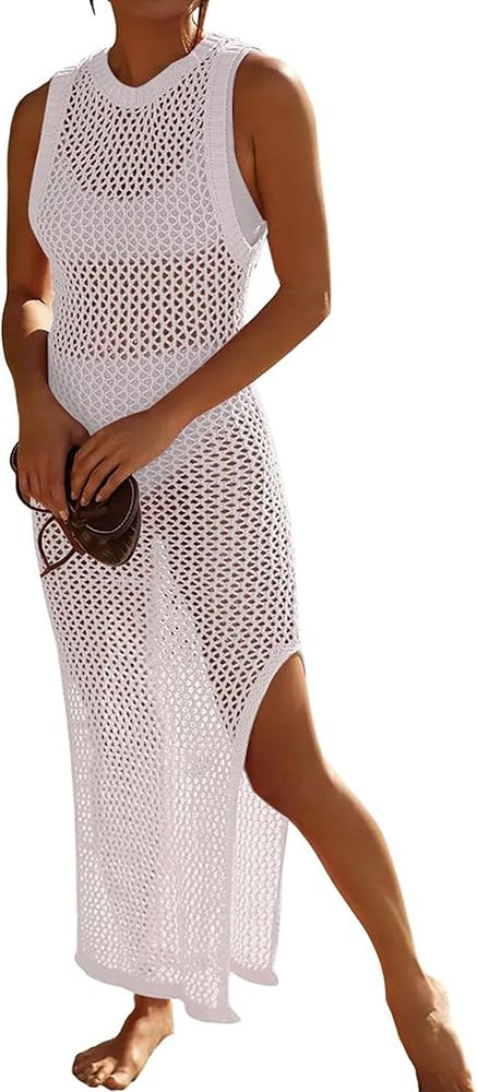 Bsubseach Crochet Cover Ups for Swimwear Women Hollow Out Swimsuit Coverup Backless Bikini Beach ... | Amazon (US)