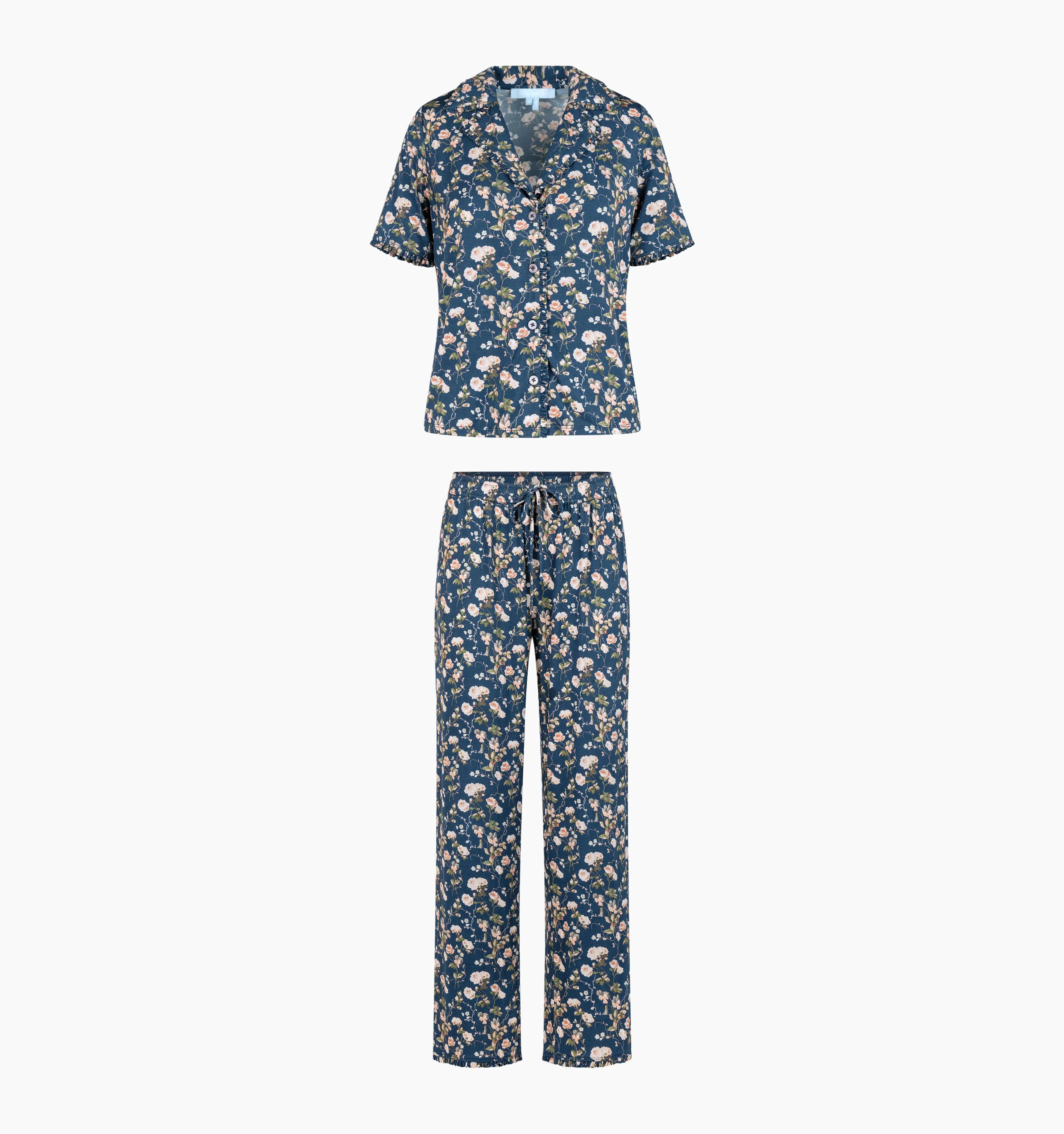 The Marina Pajama Set | Navy Bluebonnet / M | 95% Viscose | Hill House Home | Hill House Home US