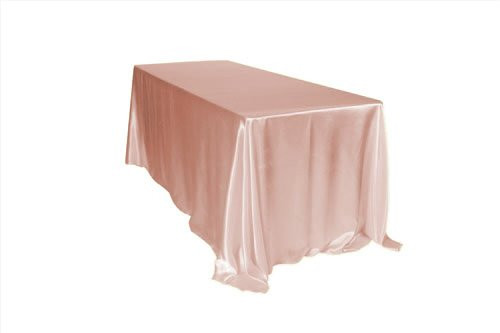 Your Chair Covers - 90 x 156 inch Rectangular Satin Tablecloth Blush, Rectangle Shiny Satin Table... | Amazon (US)