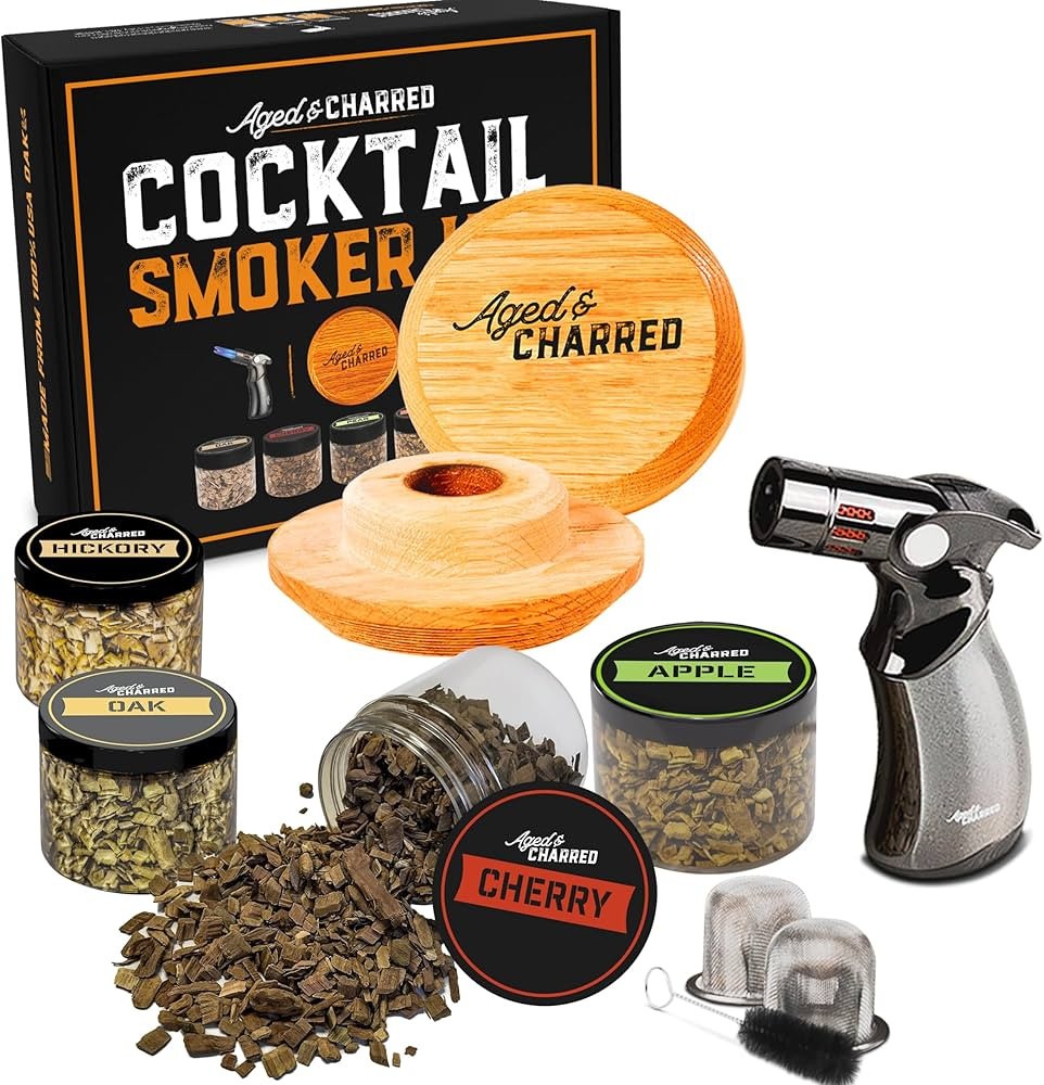 Cocktail Smoker Kit with Torch - High-End Set, USA Oak, Fine Wood Chips - Old Fashioned Cocktail ... | Amazon (US)