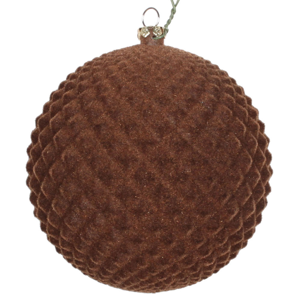4" Chocolate Flocked Durian Orn 3/Bag | Walmart (US)