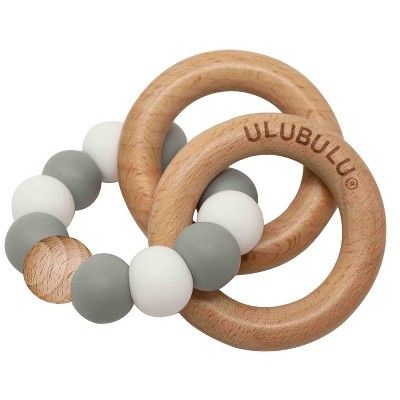 Ulubulu Silicone with Wood Teether - Gray | Target