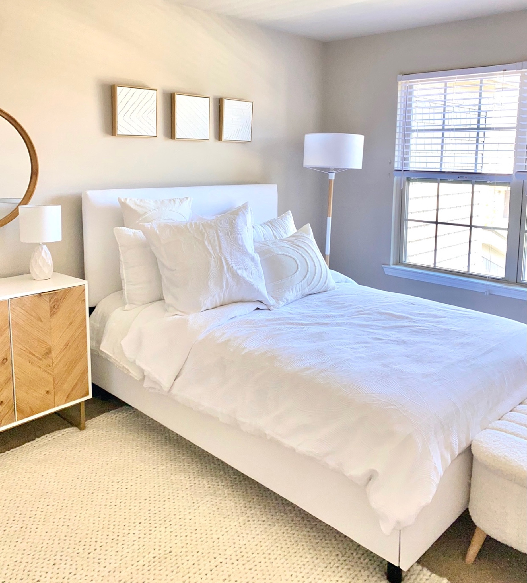 Simple, modern, minimalist bedroom. A clean and fresh take for the new year. Take advantage of this west elm bedding sale 
#minimalist 
#minimalisthome 


#LTKhome #LTKsalealert #LTKunder100